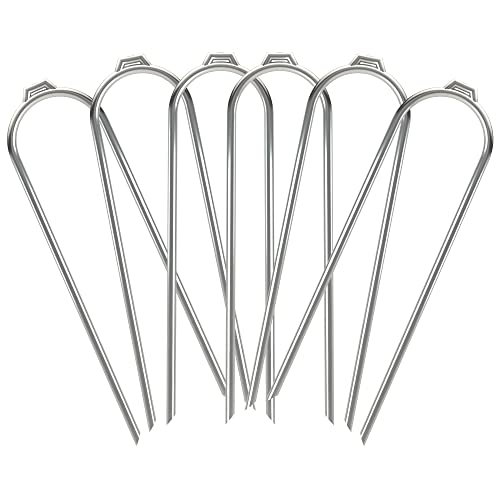 Gardenature Trampoline Galvanized Steel Wind Stakes- 6 Pack-Trampoline Replacement Accessories Parts -Heavy Duty for Trampoline & Tent